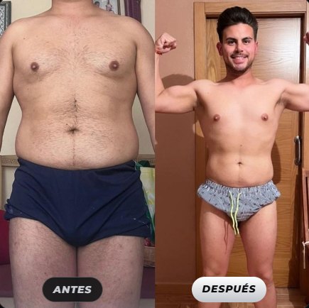 Antes y después de un cliente de Renace Fit